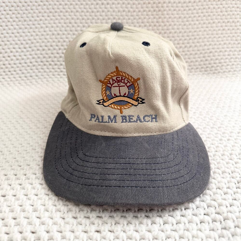Ski Country Imports SCI Taiwan Vintage Ivory Yacht Palm Beach Nautical Cap Hat